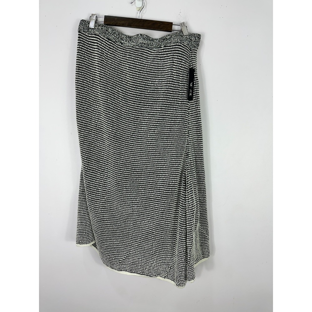 Nic + Zoe Womens Textured Knit Midi Skirt‎ Size 3X Black Geometric Career Chic